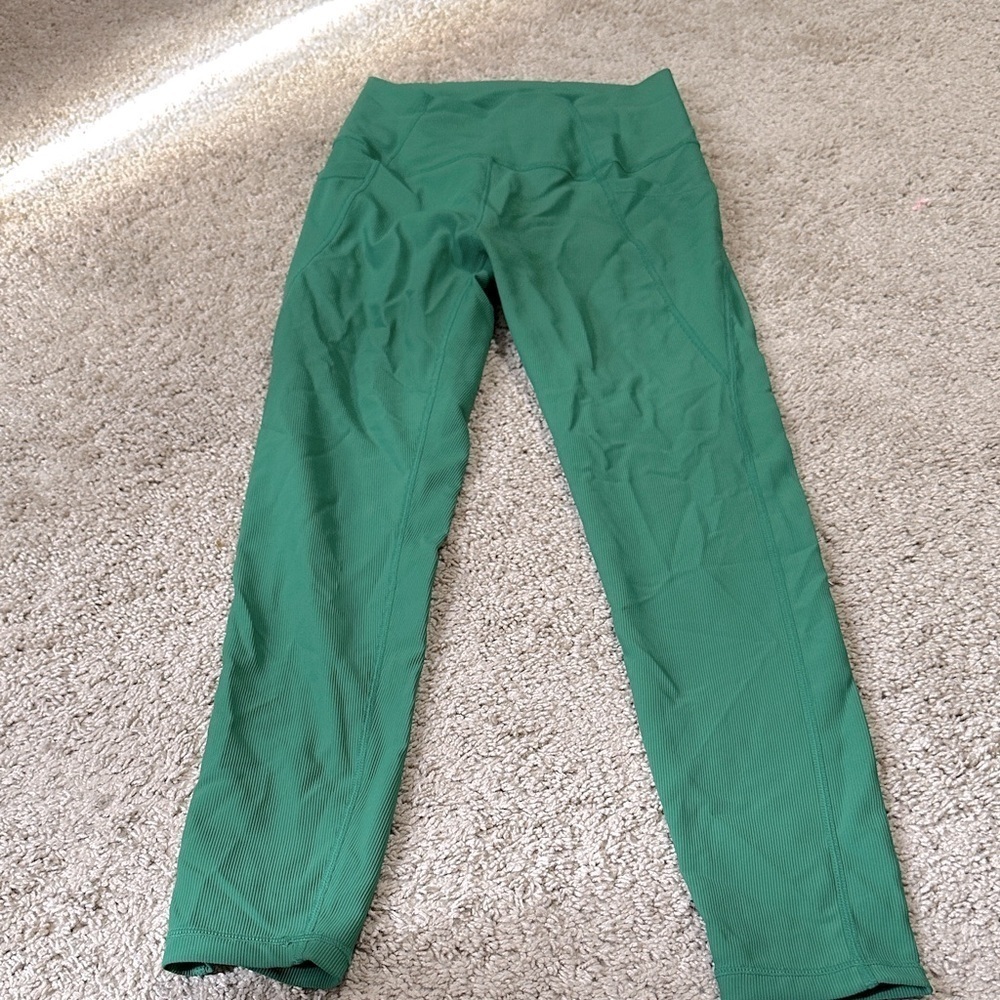 Wilo The Label Green Ribbed Leggings Medium Activewear